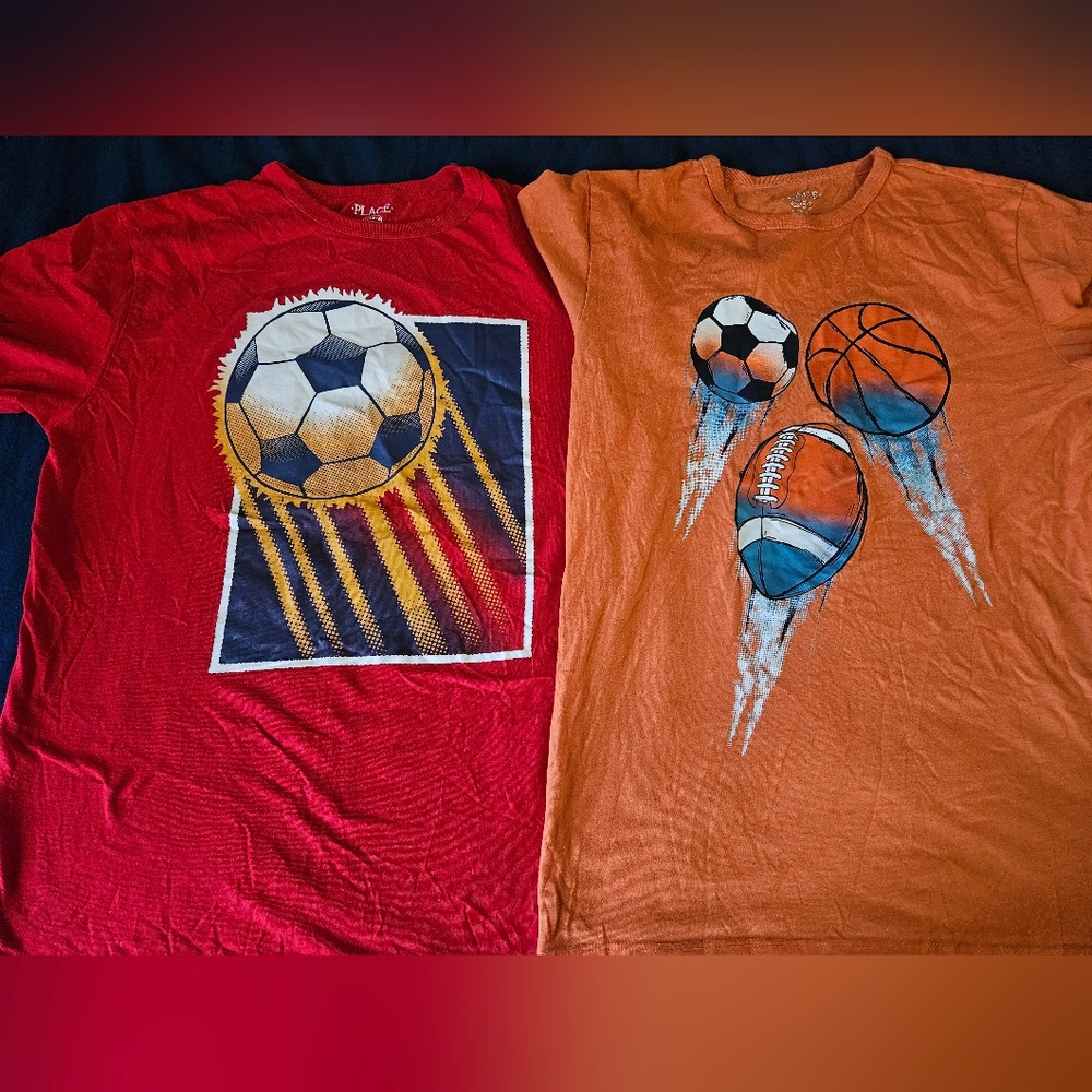 Children's Place Red and Orange Sports Graphic Tees